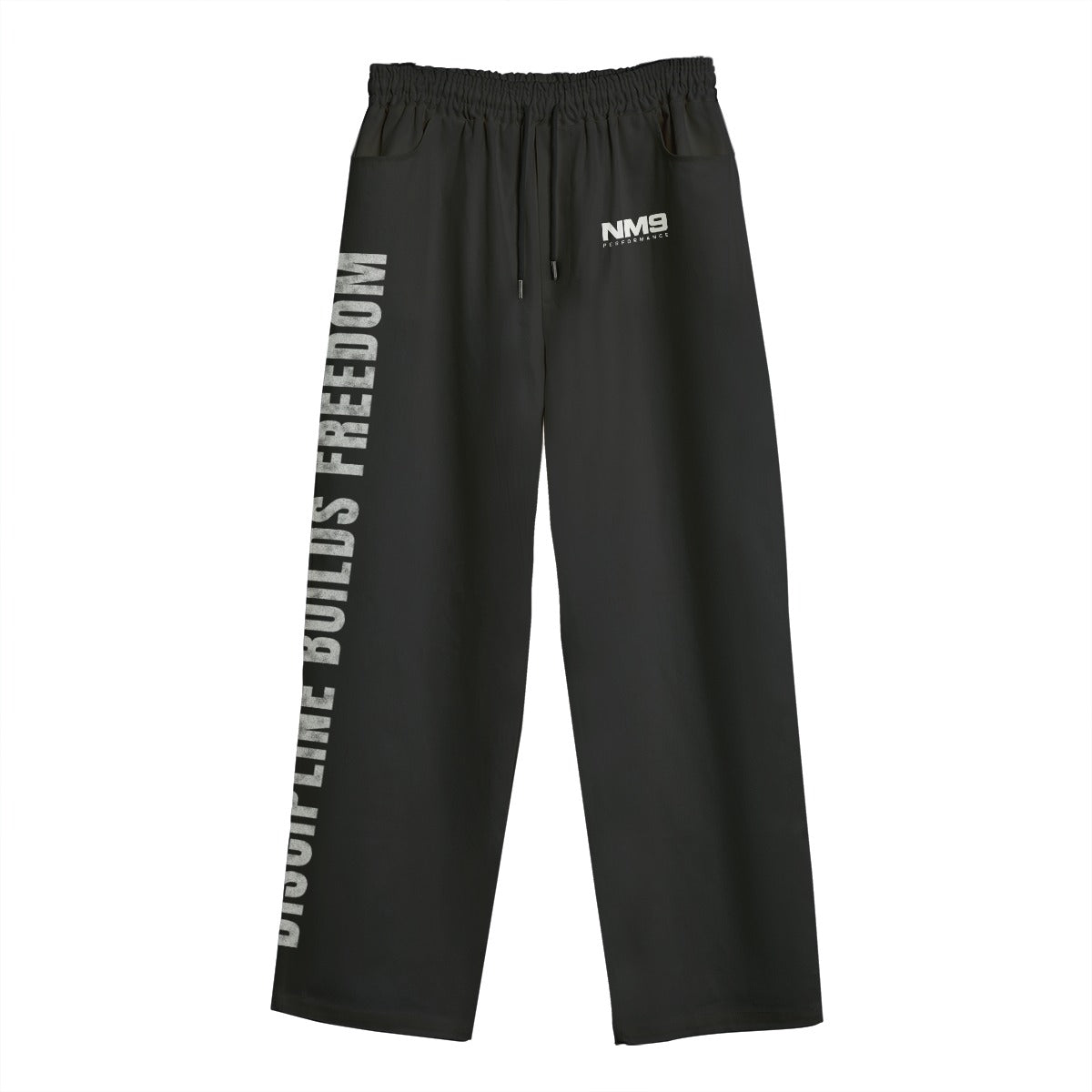 NM9 Standard Collection Open Hem Sweatpants | Discipline Builds Freedom | Black