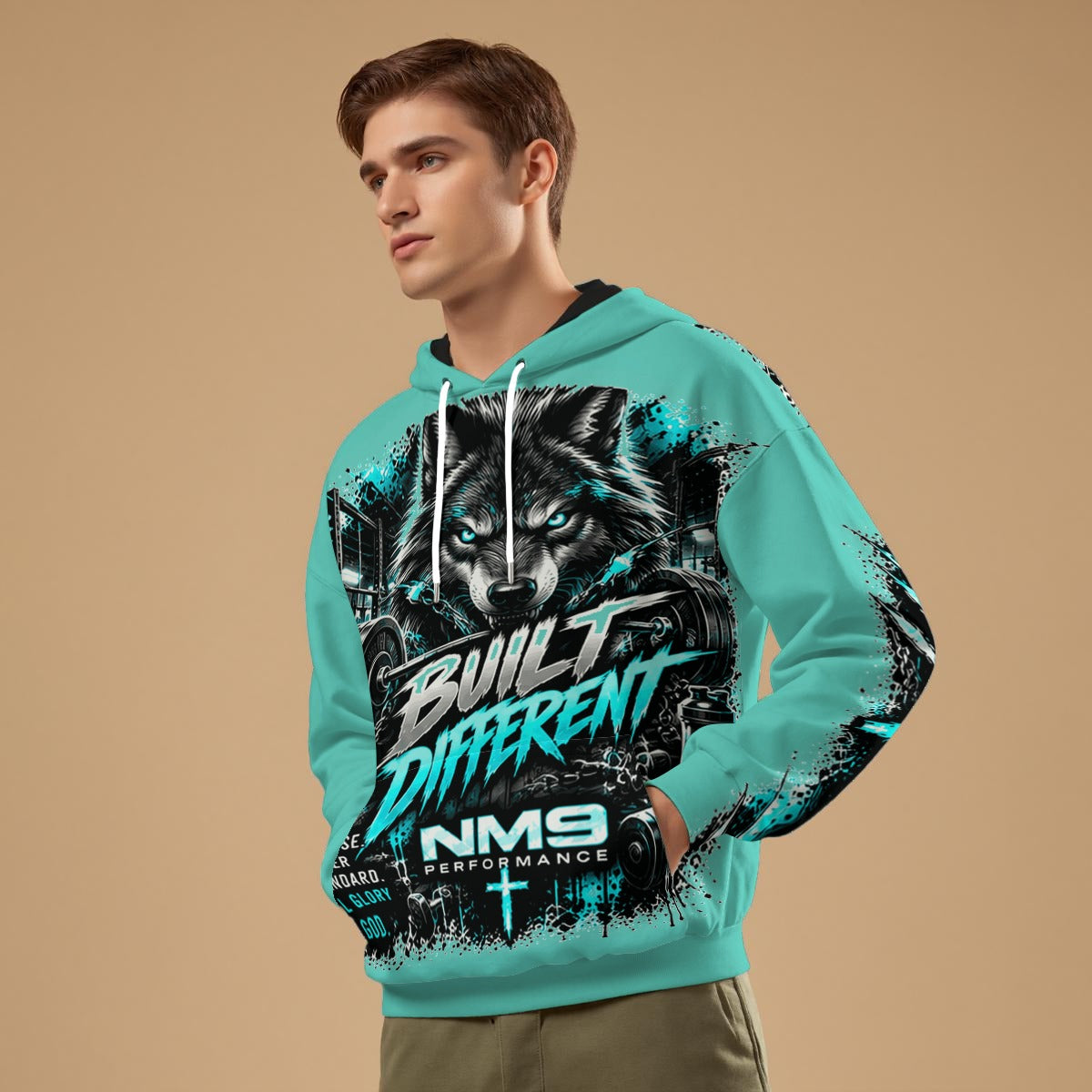 NM9 Ice Collection Hoodie | Built Different Leader Of The Pack | Ice Teal
