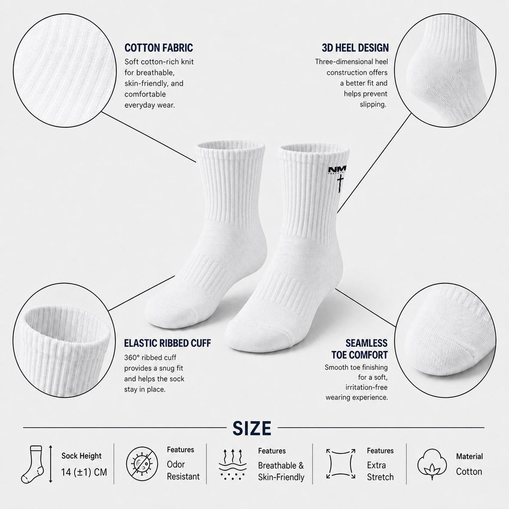 NM9 Low Socks | White