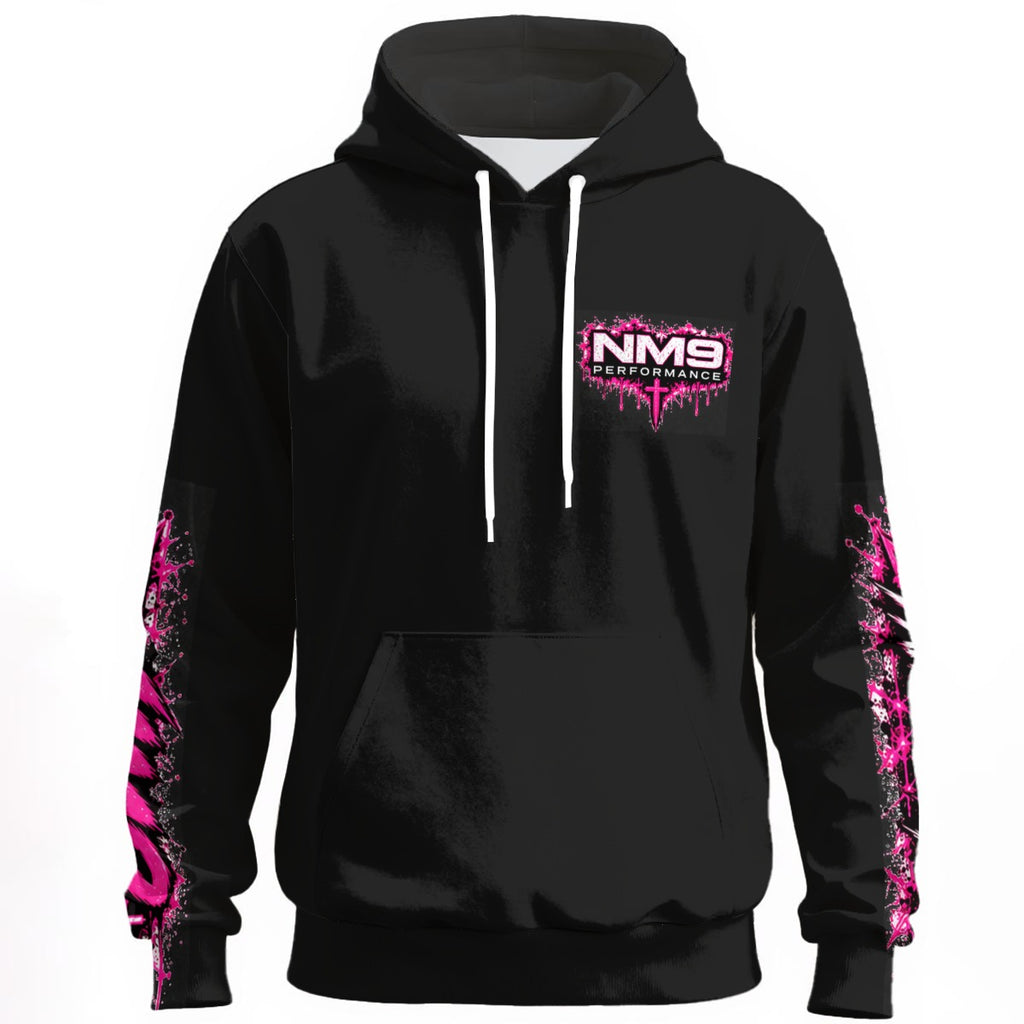 NM9 Pink Collection Hoodie | Faith Over Fame Chest | Black