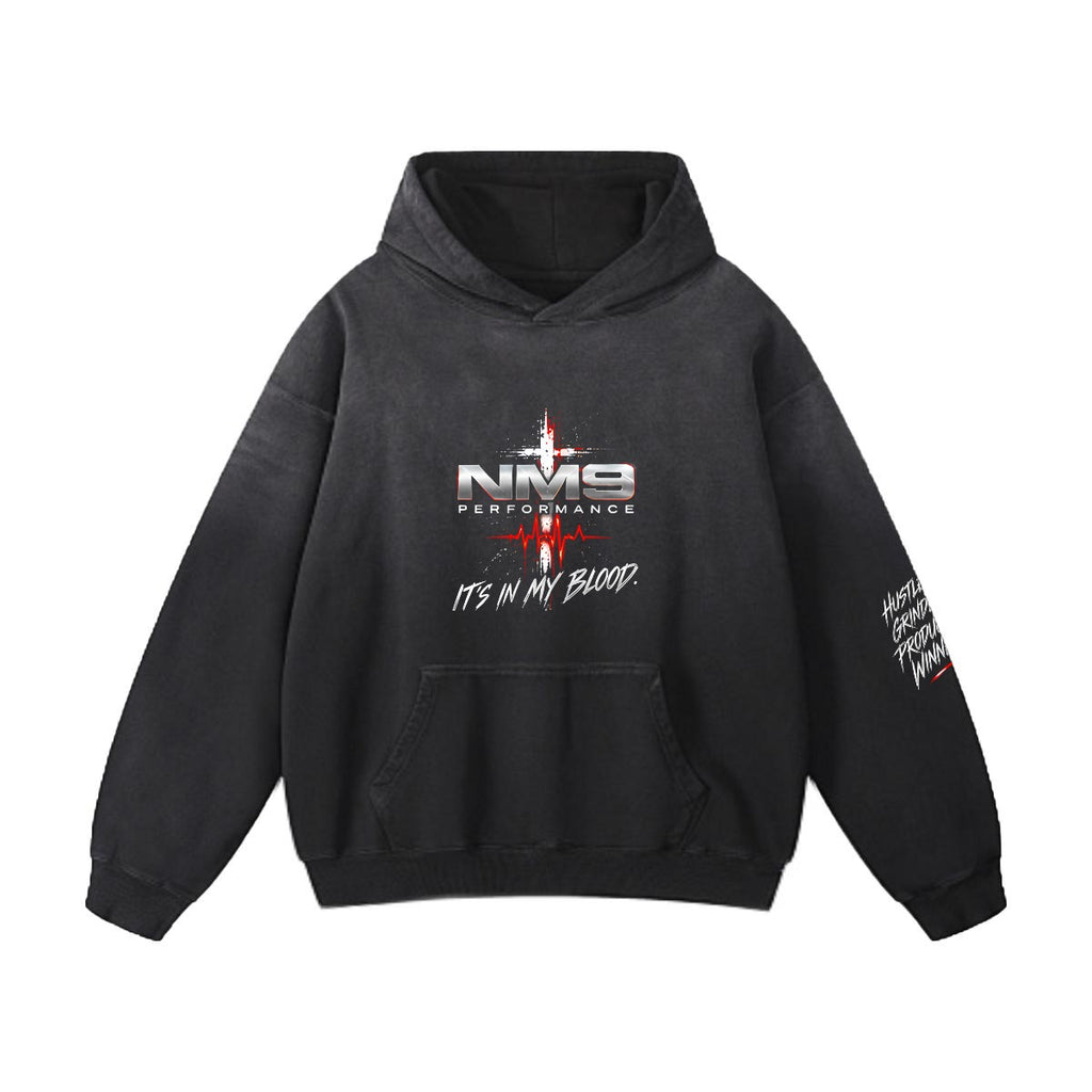 NM9 Bloodline Collection Heavyweight Hoodie | It's In My Blood | Black