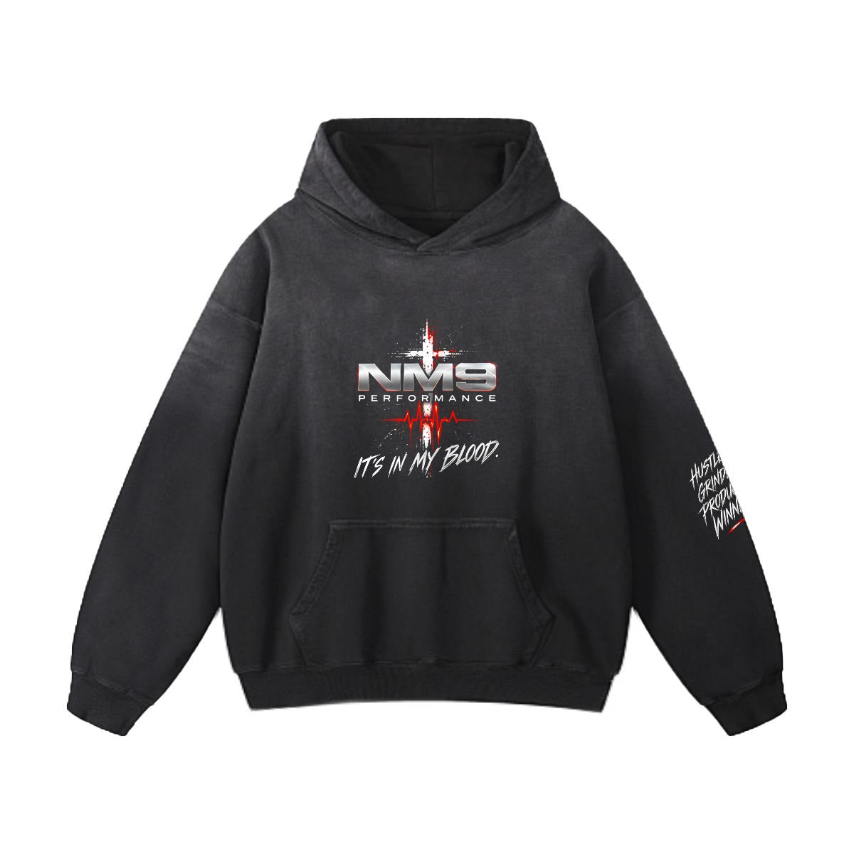 NM9 Bloodline Collection Heavyweight Hoodie | It's In My Blood | Black
