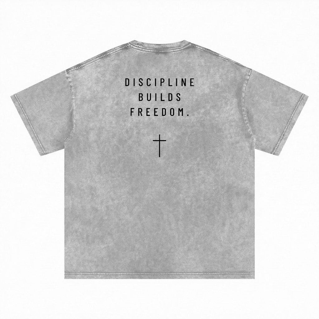 NM9 Standard Collection Heavyweight Tee | Discipline Builds Freedom | Grey