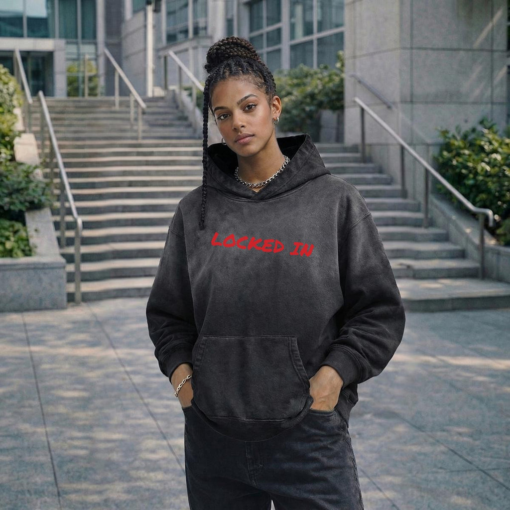NM9 Performance Heavyweight Hoodie | Locked In Red | Black
