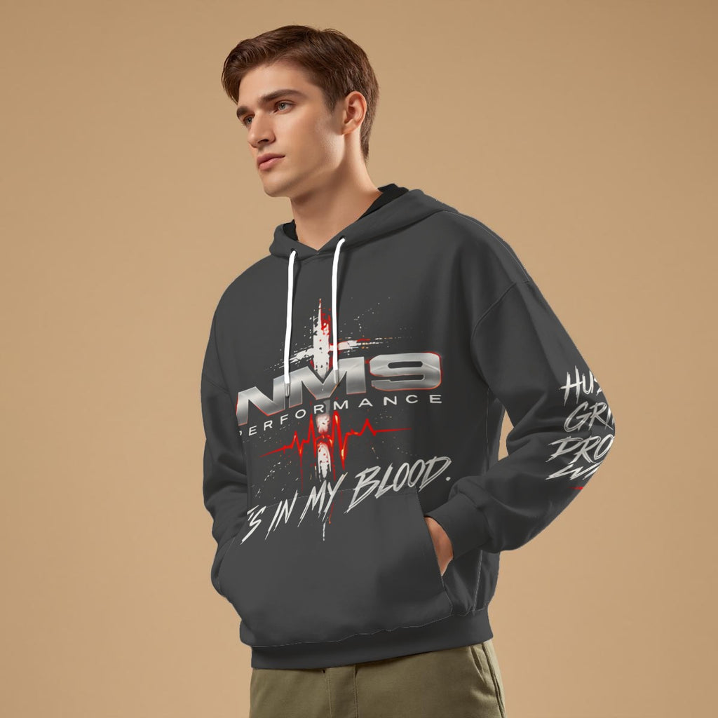 NM9 Bloodline Collection Hoodie | It's In My Blood | Steel Gray
