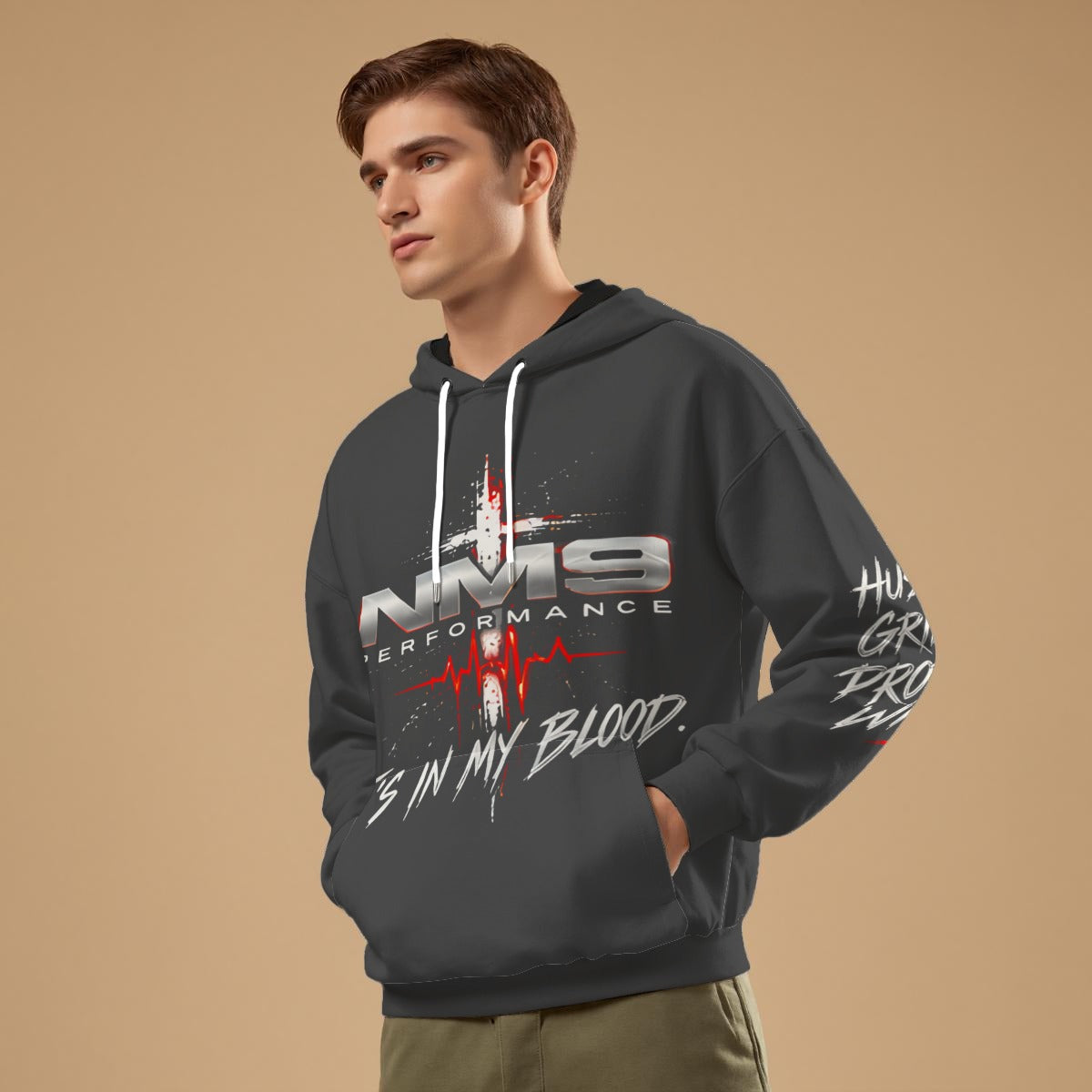 NM9 Bloodline Collection Hoodie | It's In My Blood | Steel Gray