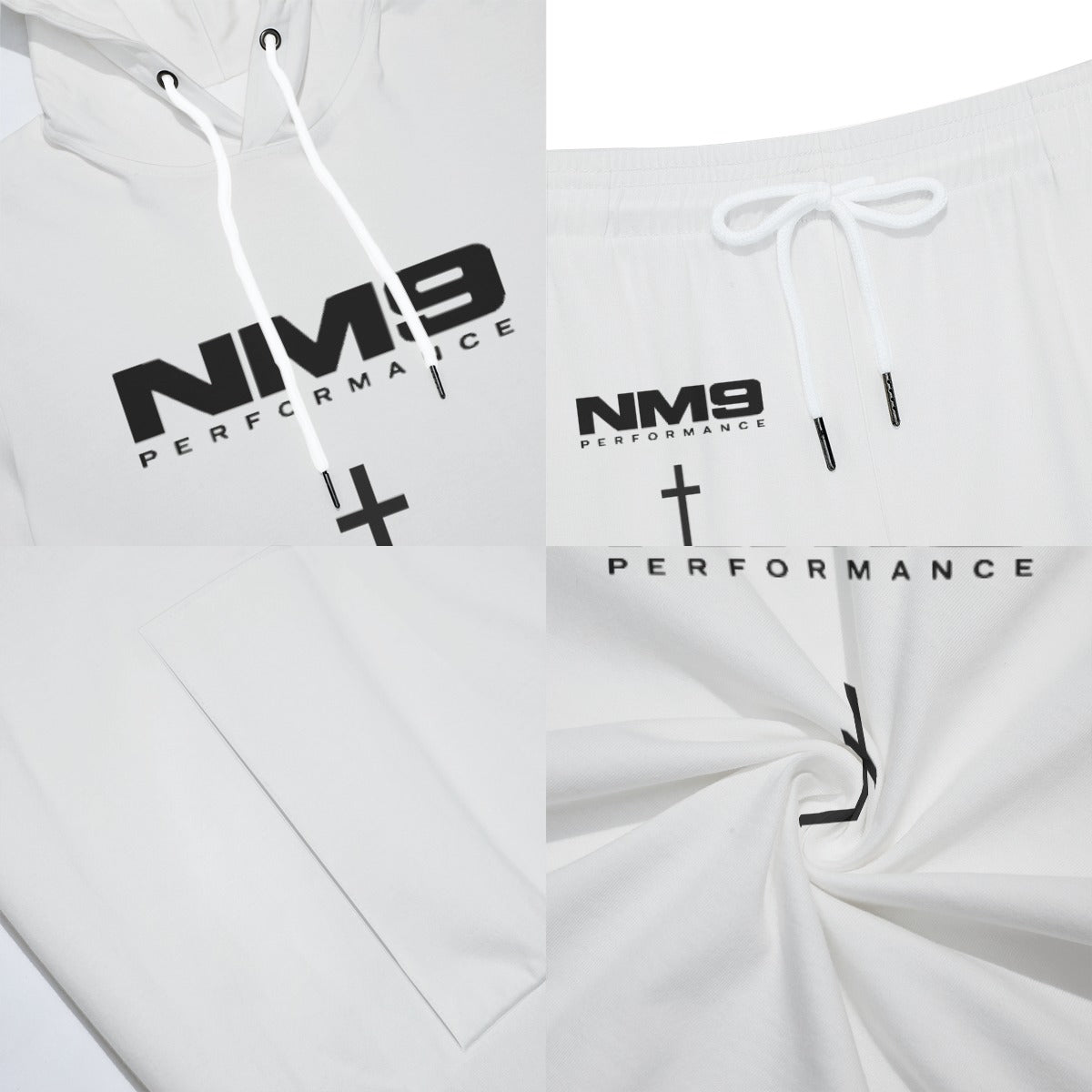 NM9 Sleeveless Hoodie & Shorts Set | White