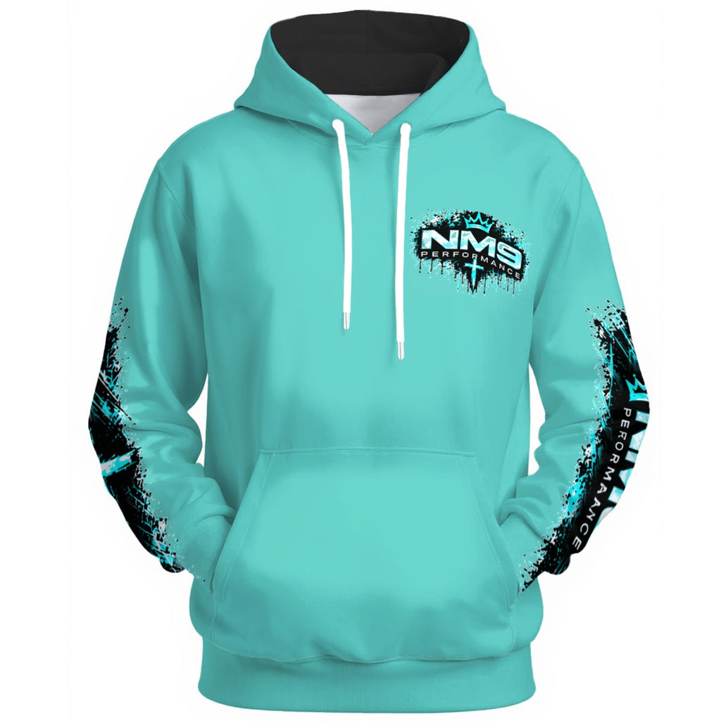 NM9 Ice Collection Hoodie | Girls Built Different Chest | Ice Teal