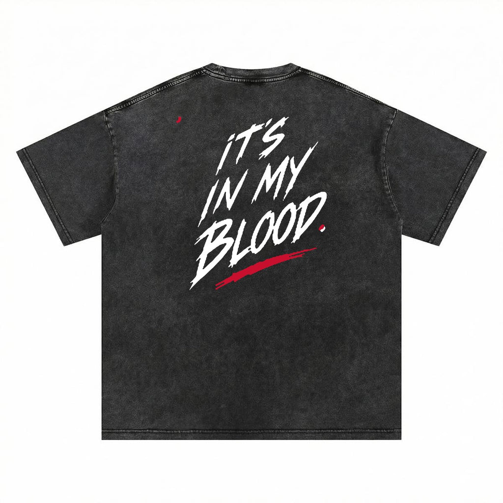 NM9 Hellfire Collection Heavyweight Tee | It's In My Blood | Black