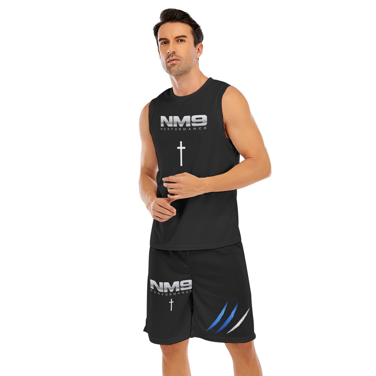 NM9 Sleeveless Athletic Shirt & Shorts Set | Black