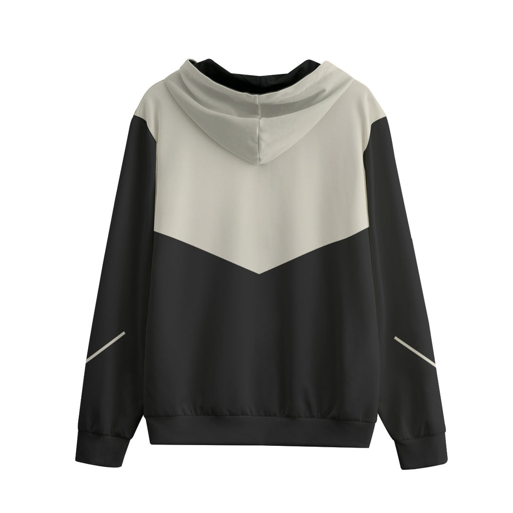 Not By Sight Two-Tone Zip Hoodie | Cream/Black