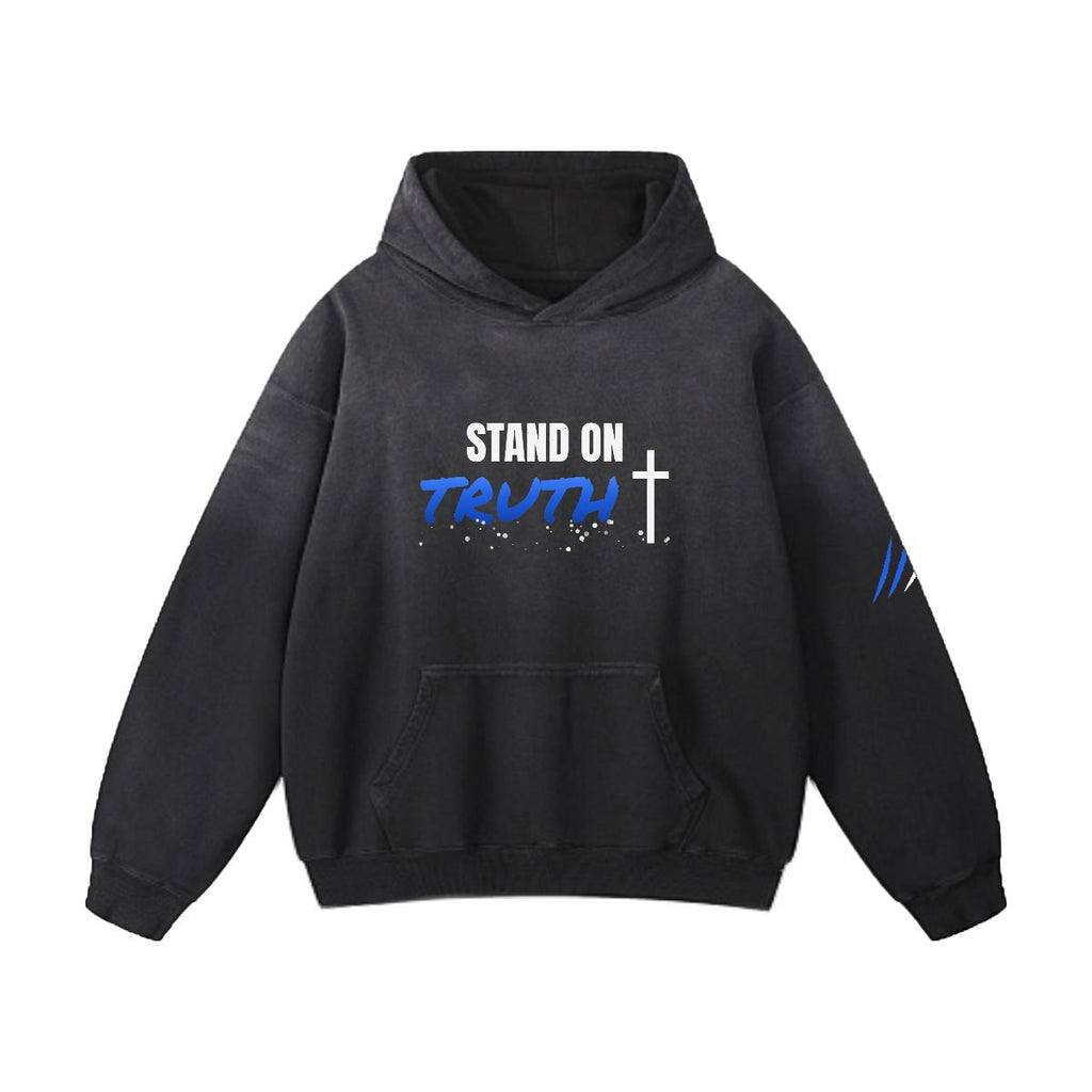 NM9 Heavyweight Hoodie | Stand On Truth | Black / Blue