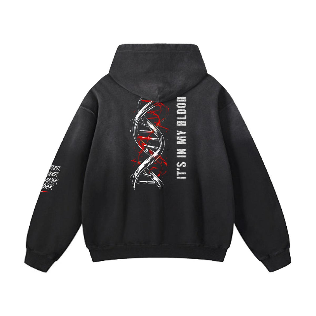 NM9 Bloodline Collection Heavyweight Hoodie | DNA Helix | Black