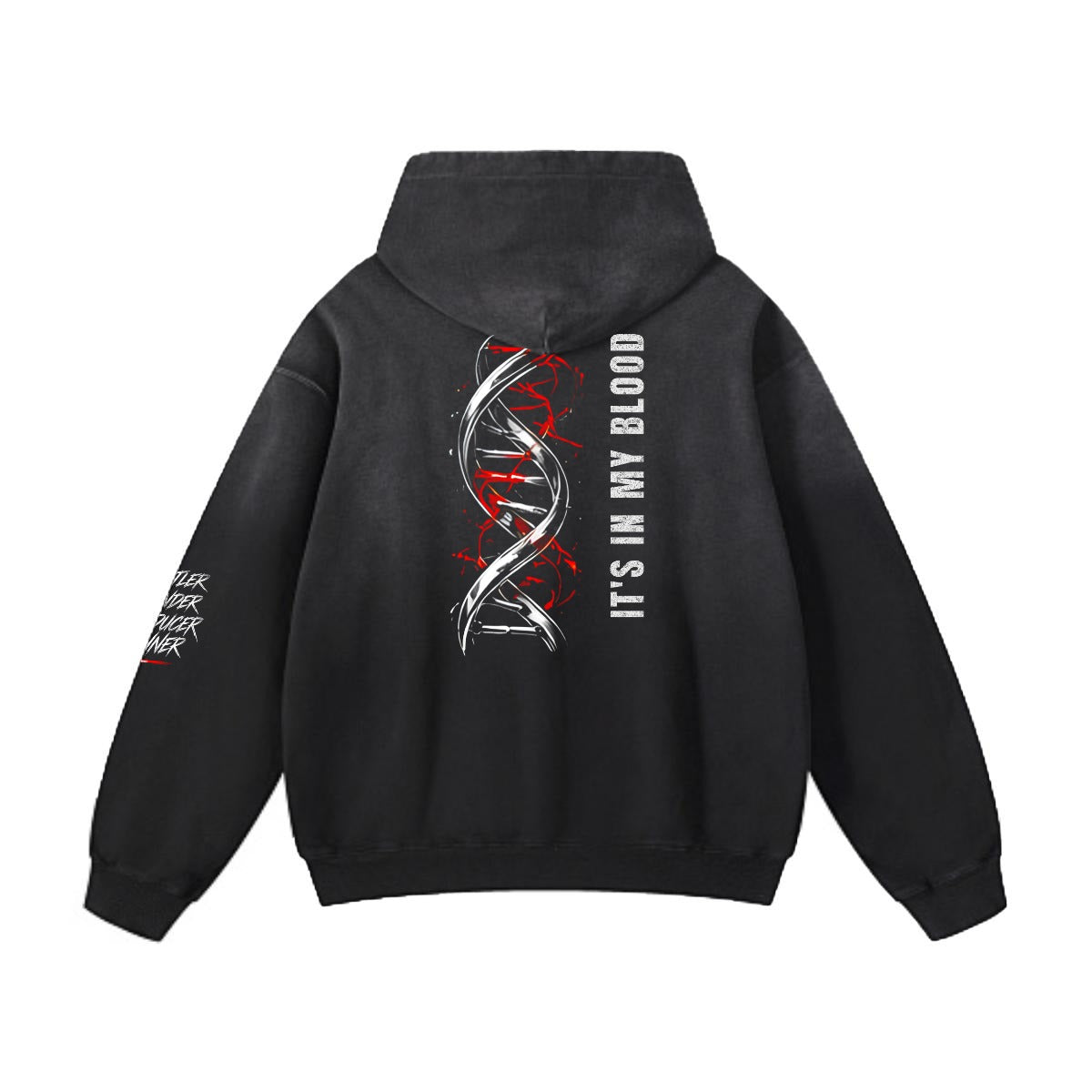 NM9 Bloodline Collection Heavyweight Hoodie | DNA Helix | Black