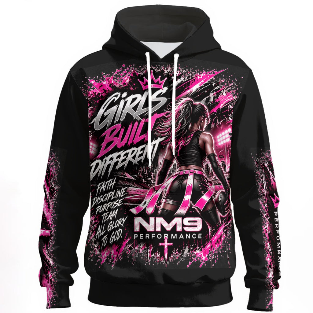 NM9 Pink Collection Hoodie | Girls Built Different | Black