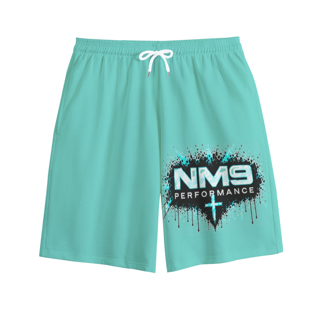 NM9 Ice Collection Sweat Shorts | God's Plan Series | Ice Teal