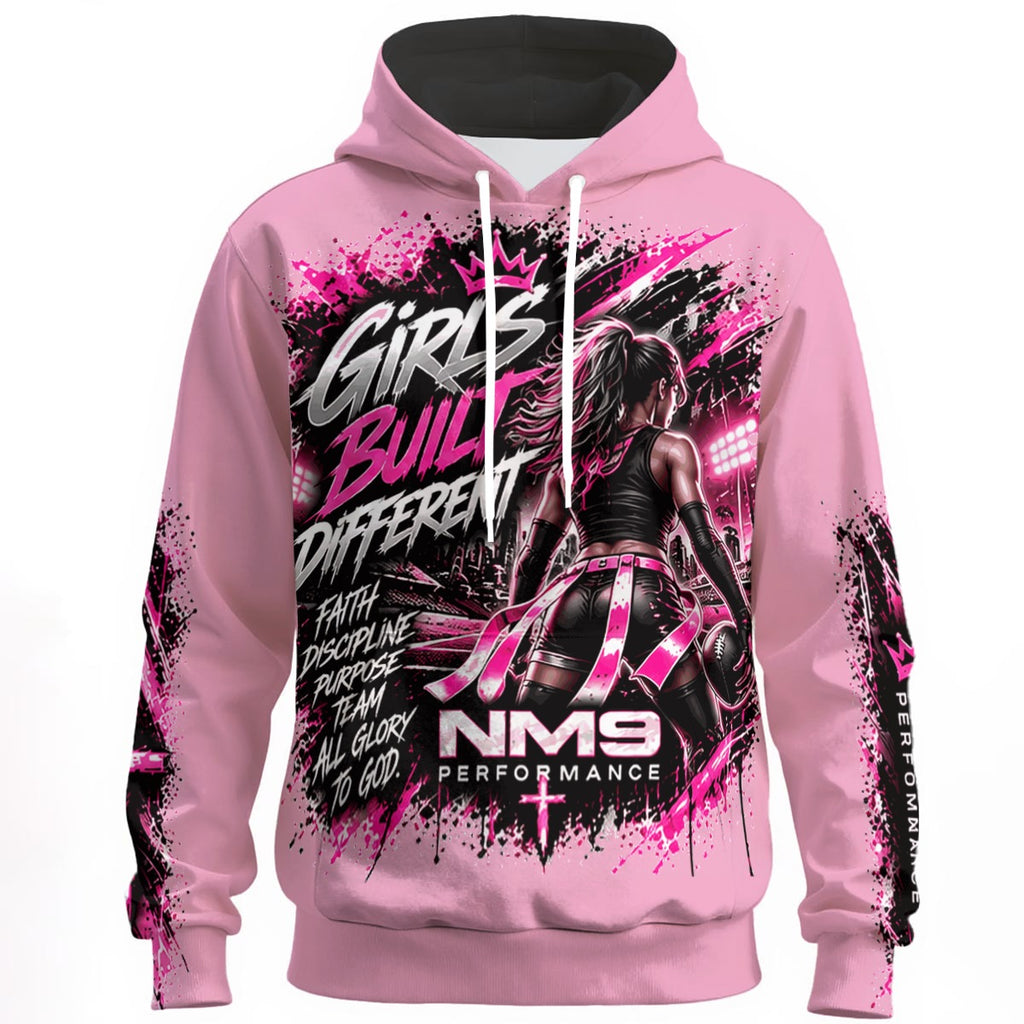 NM9 Pink Collection Hoodie | Girls Built Different | Light Pink