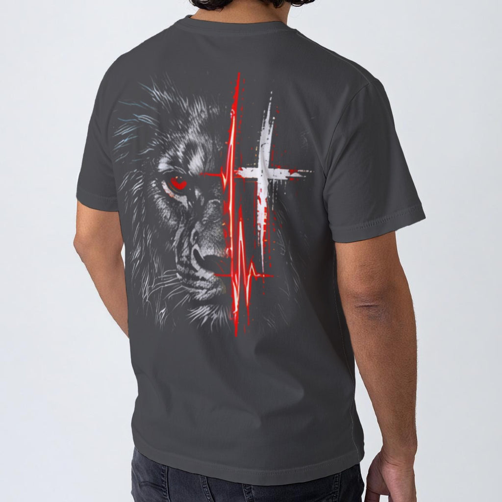 NM9 Bloodline Collection Tee | Lion Heartbeat | Steel Gray