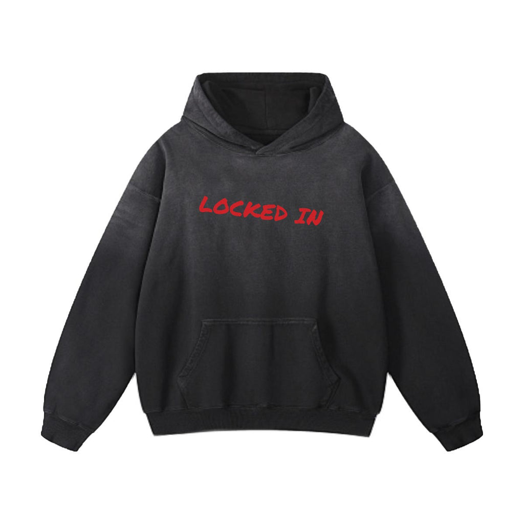 NM9 Performance Heavyweight Hoodie | Locked In Red | Black