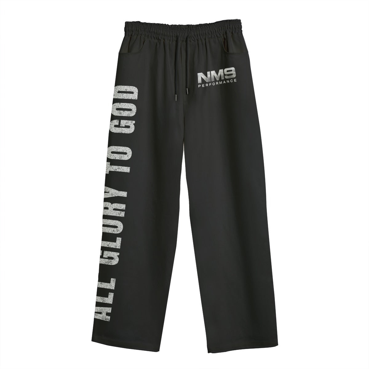NM9 Signature Series Open Hem Sweatpants | All Glory To God | Black