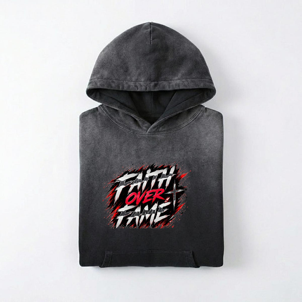 NM9 Executive Collection Heavyweight Hoodie | Faith Over Fame | Black