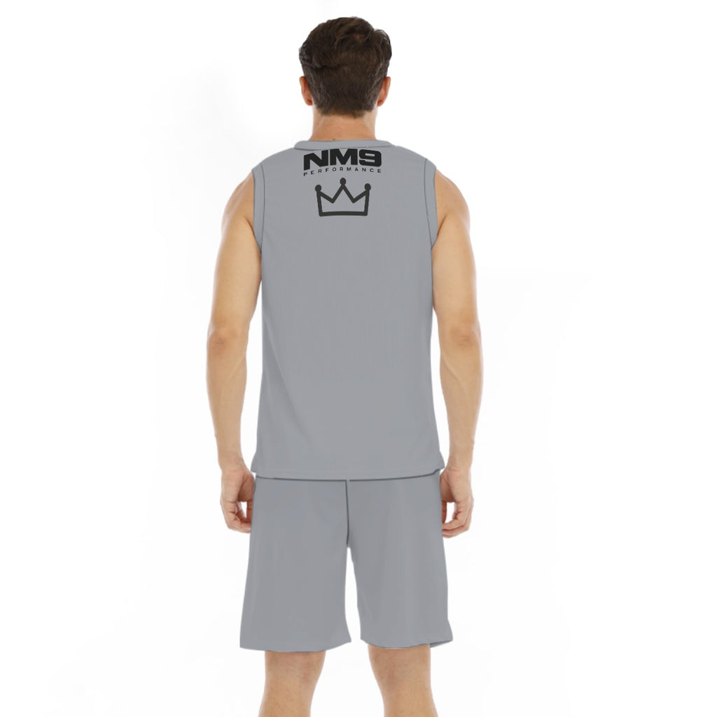 NM9 Sleeveless Athletic Shirt & Shorts Set | Grey