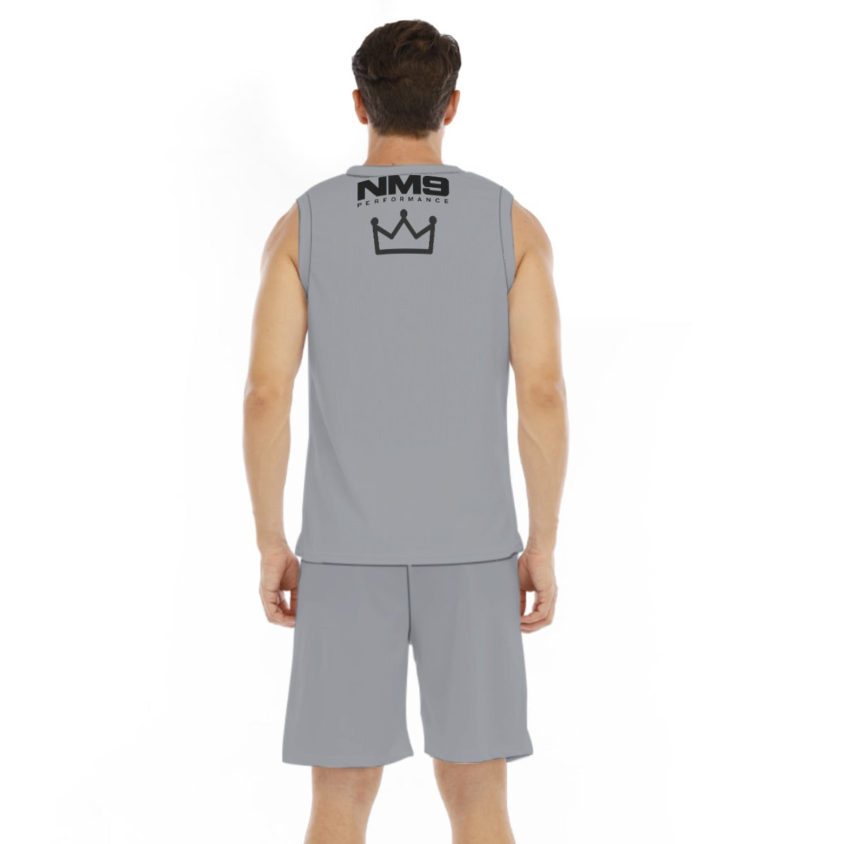 NM9 Sleeveless Athletic Shirt & Shorts Set | Grey