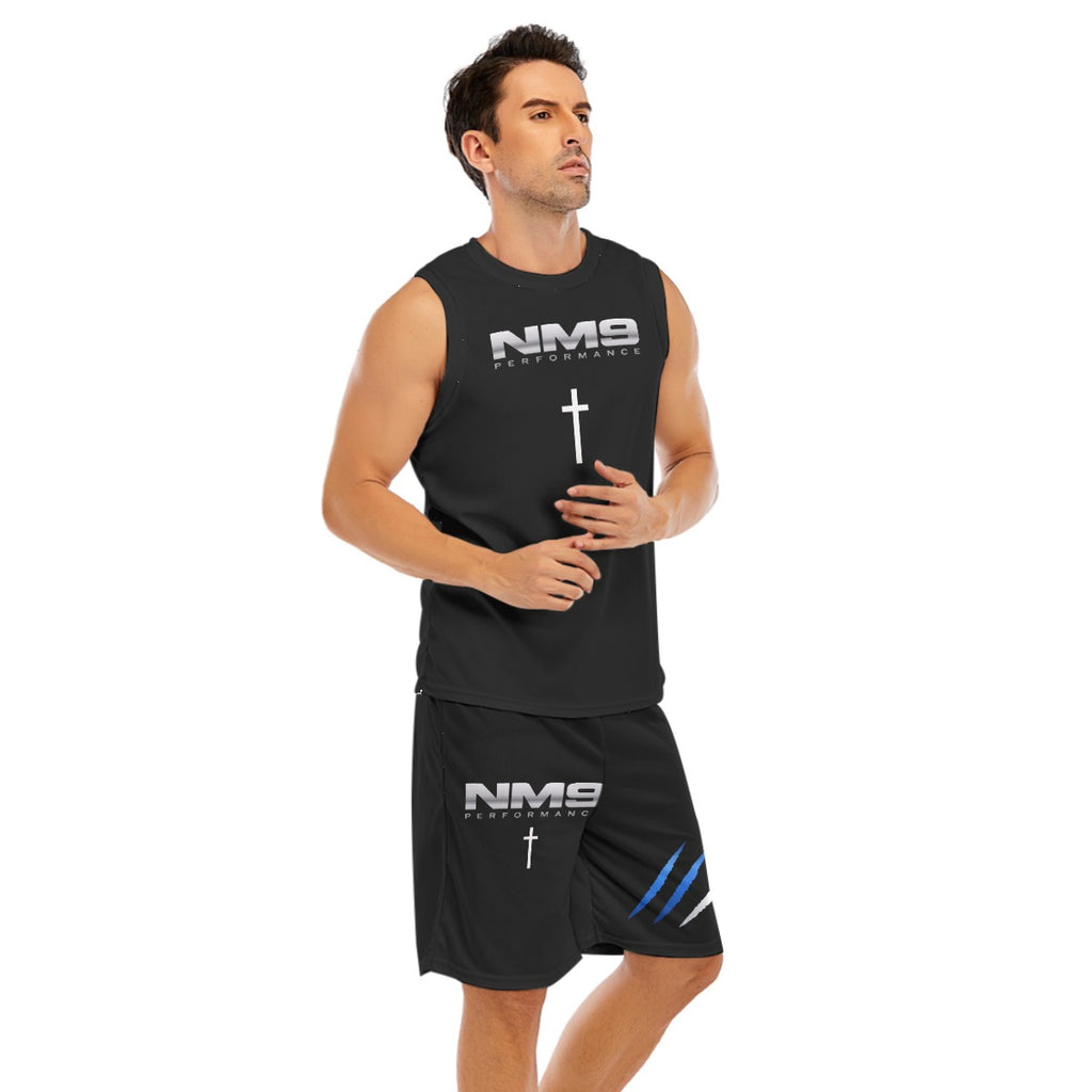 NM9 Sleeveless Athletic Shirt & Shorts Set | Black