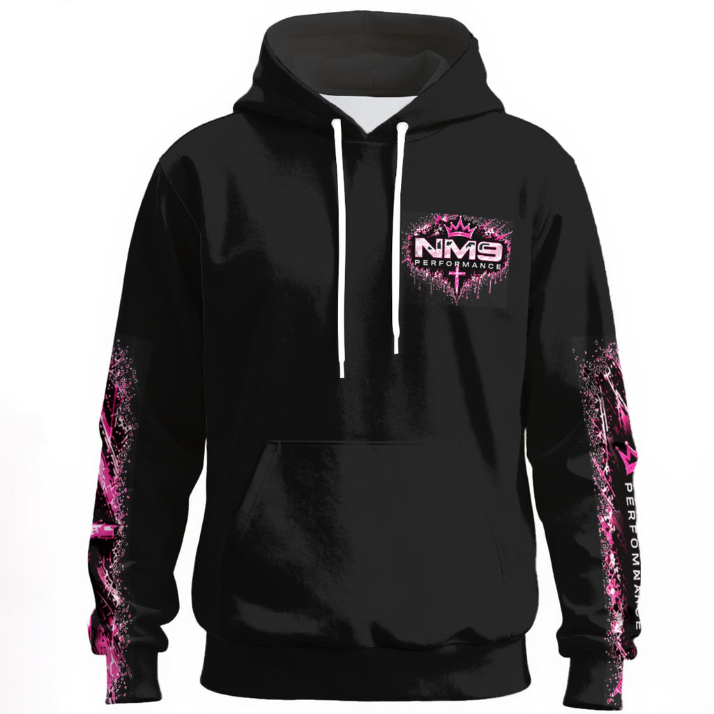 NM9 Pink Collection Hoodie | Girls Built Different Chest | Black