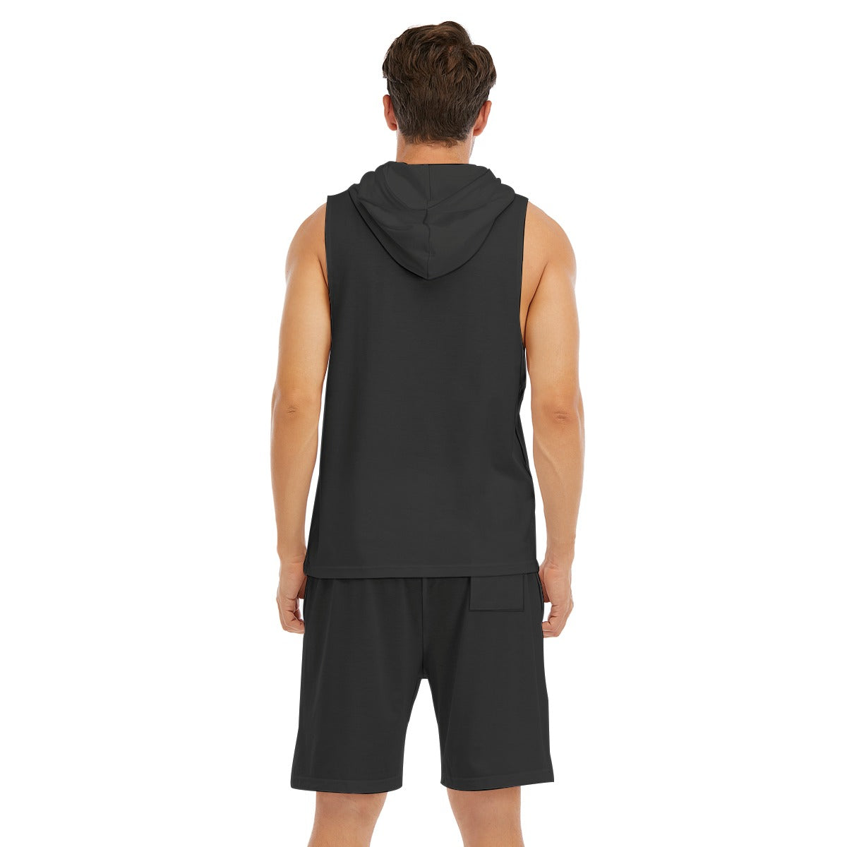 NM9 Sleeveless Hoodie & Shorts Set | Black