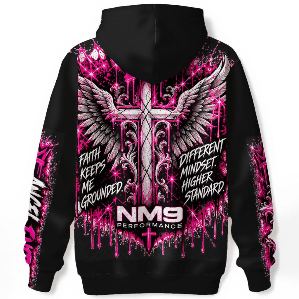 NM9 Pink Collection Hoodie | Angel Energy Chest | Black