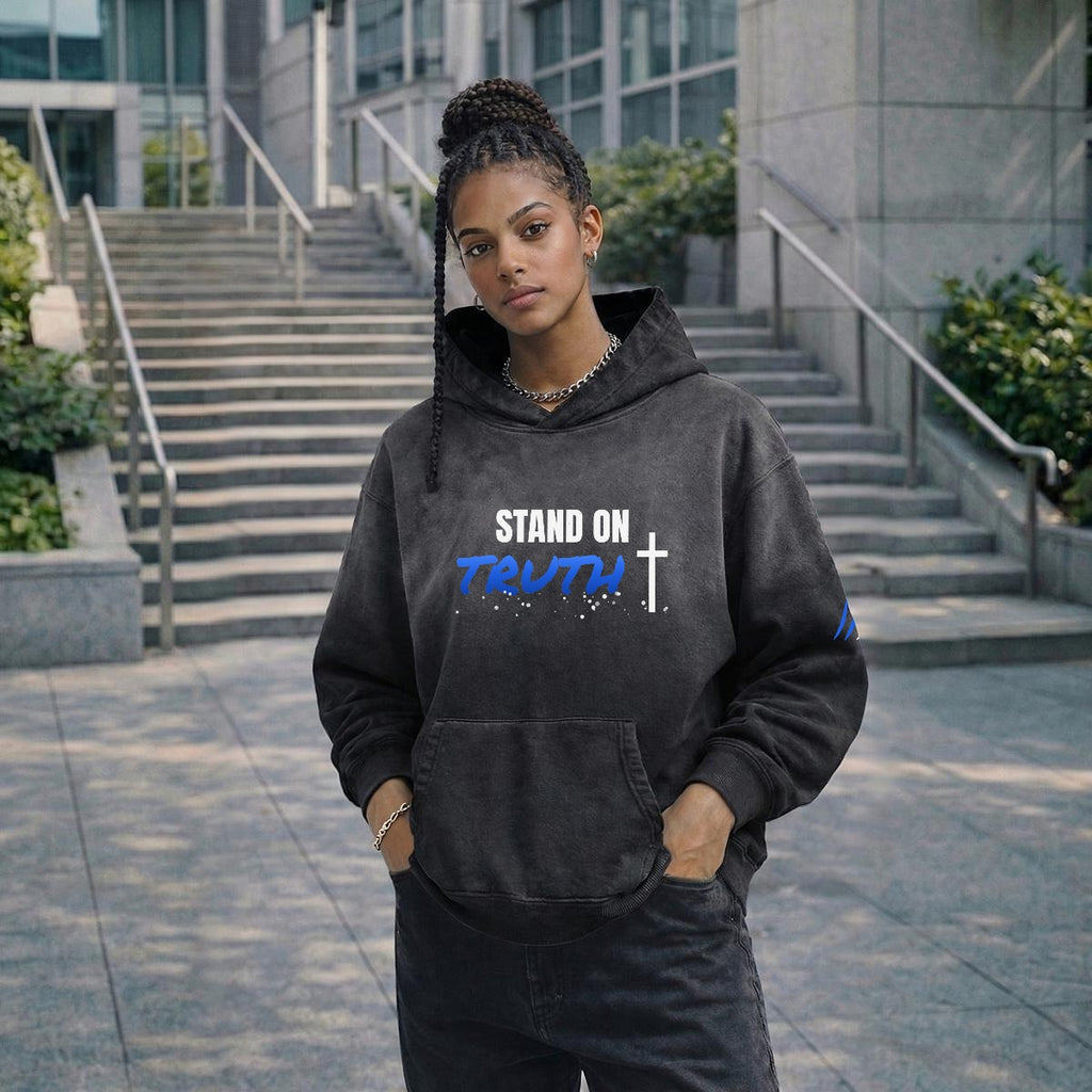 NM9 Heavyweight Hoodie | Stand On Truth | Black / Blue