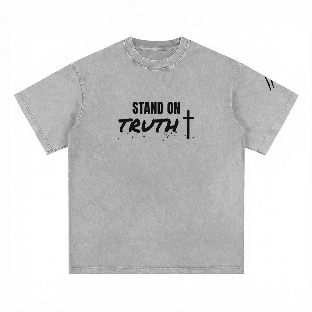 NM9 Heavyweight Tee | Stand On Truth | Grey / Black