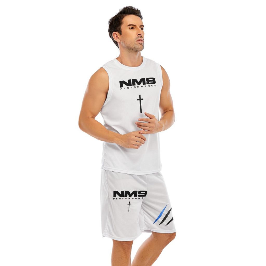 NM9 Sleeveless Athletic Shirt & Shorts Set | White
