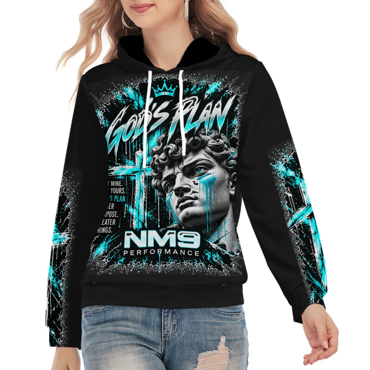 NM9 Ice Collection Hoodie | God's Plan Statue Edition | Black
