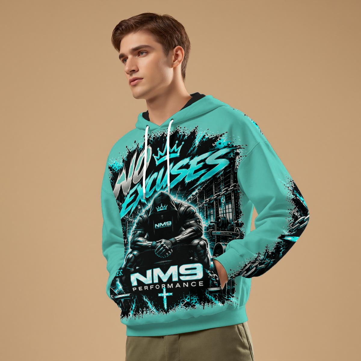NM9 Ice Collection Hoodie | No Excuses Series | Ice Teal