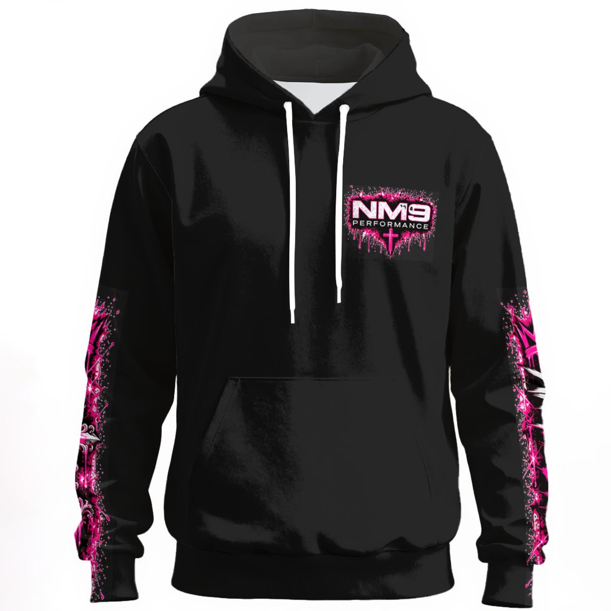 NM9 Pink Collection Hoodie | Angel Energy Chest | Black