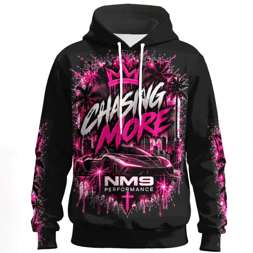 NM9 Pink Collection Hoodie | Chasing More Skyline | Black