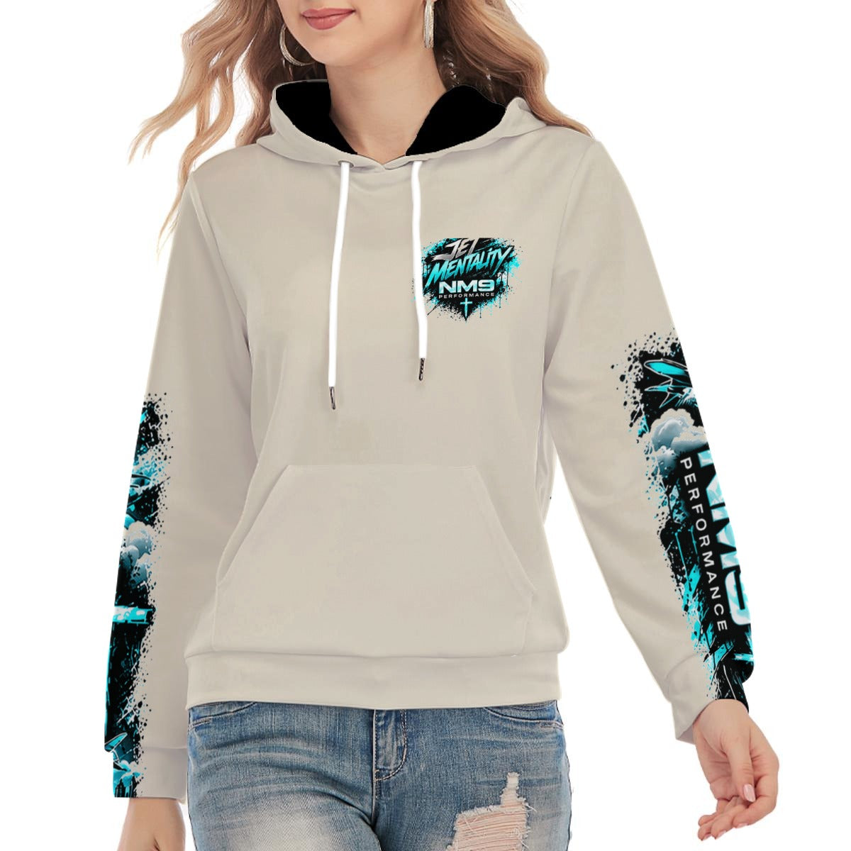 NM9 Ice Collection Hoodie | Jet Mentality Series Chest | Bone