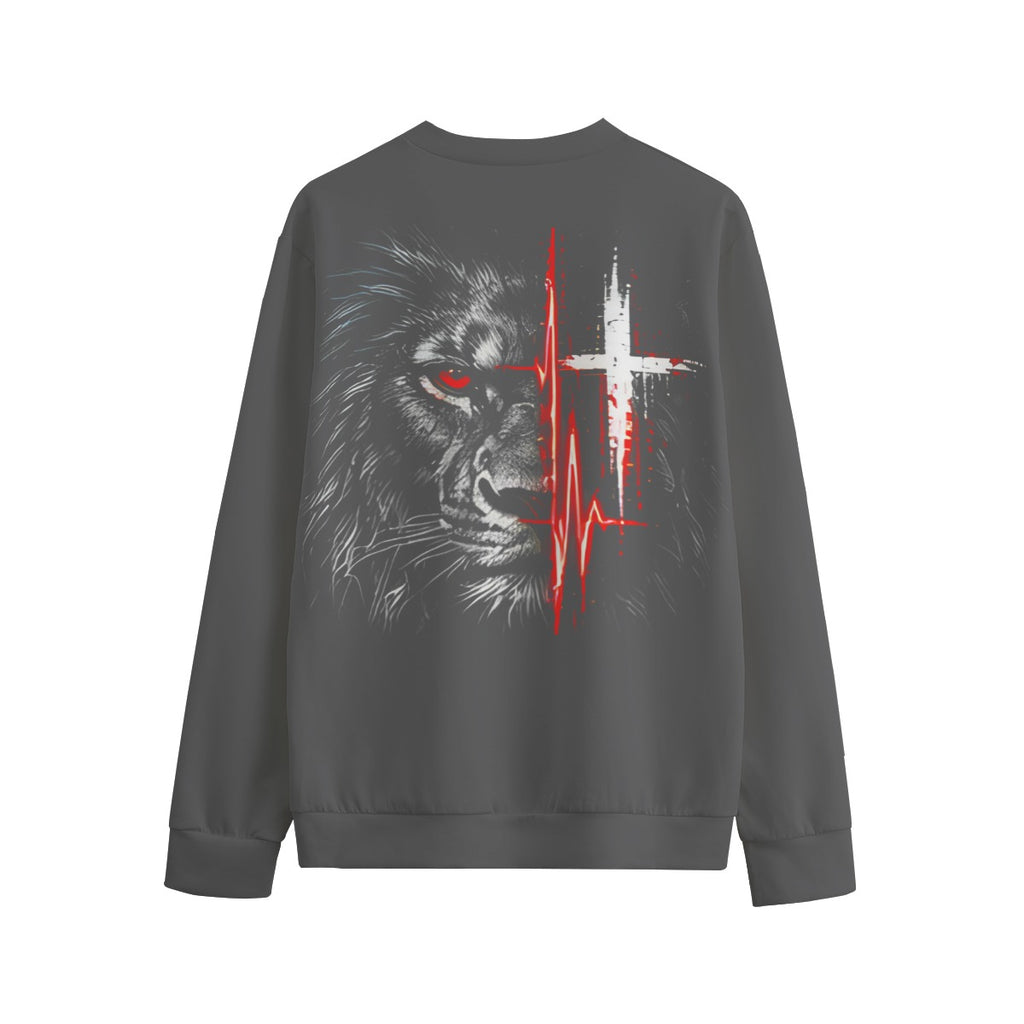 NM9 Bloodline Collection Crewneck | Lion Heartbeat | Steel Gray