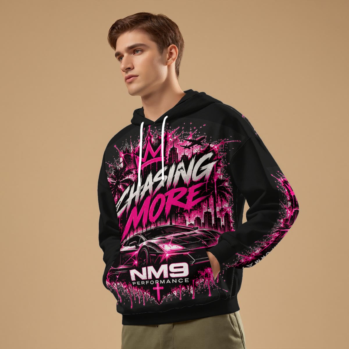 NM9 Pink Collection Hoodie | Chasing More | Black
