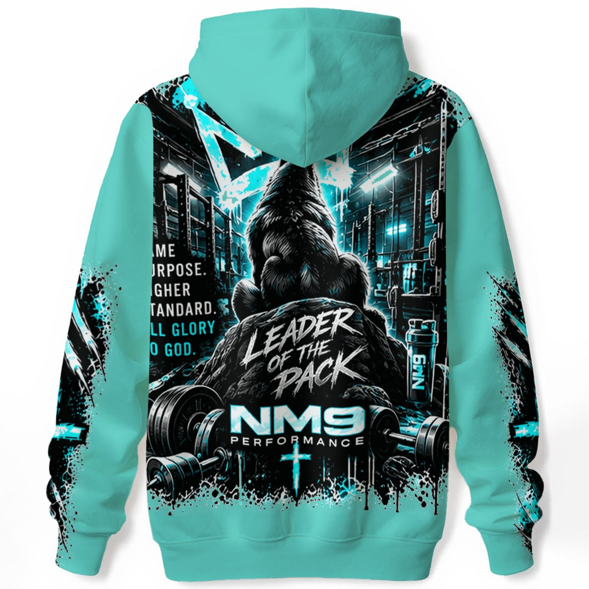 NM9 Ice Collection Hoodie | Built Different Leader Of The Pack | Ice Teal