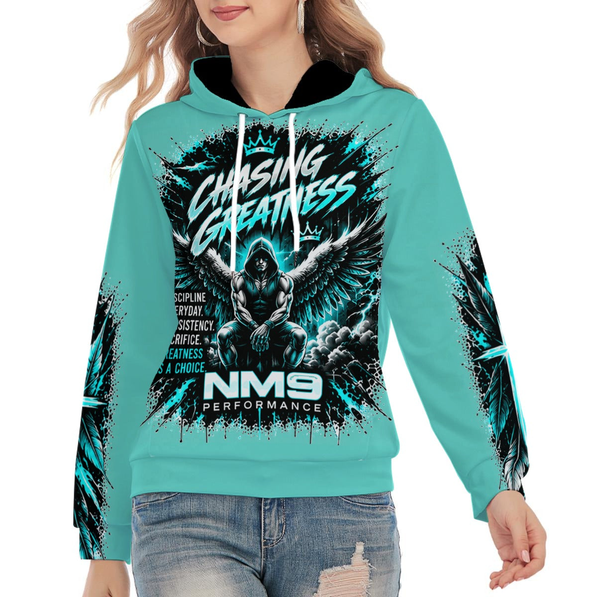 NM9 Ice Collection Hoodie | Chasing Greatness Series | Ice Teal