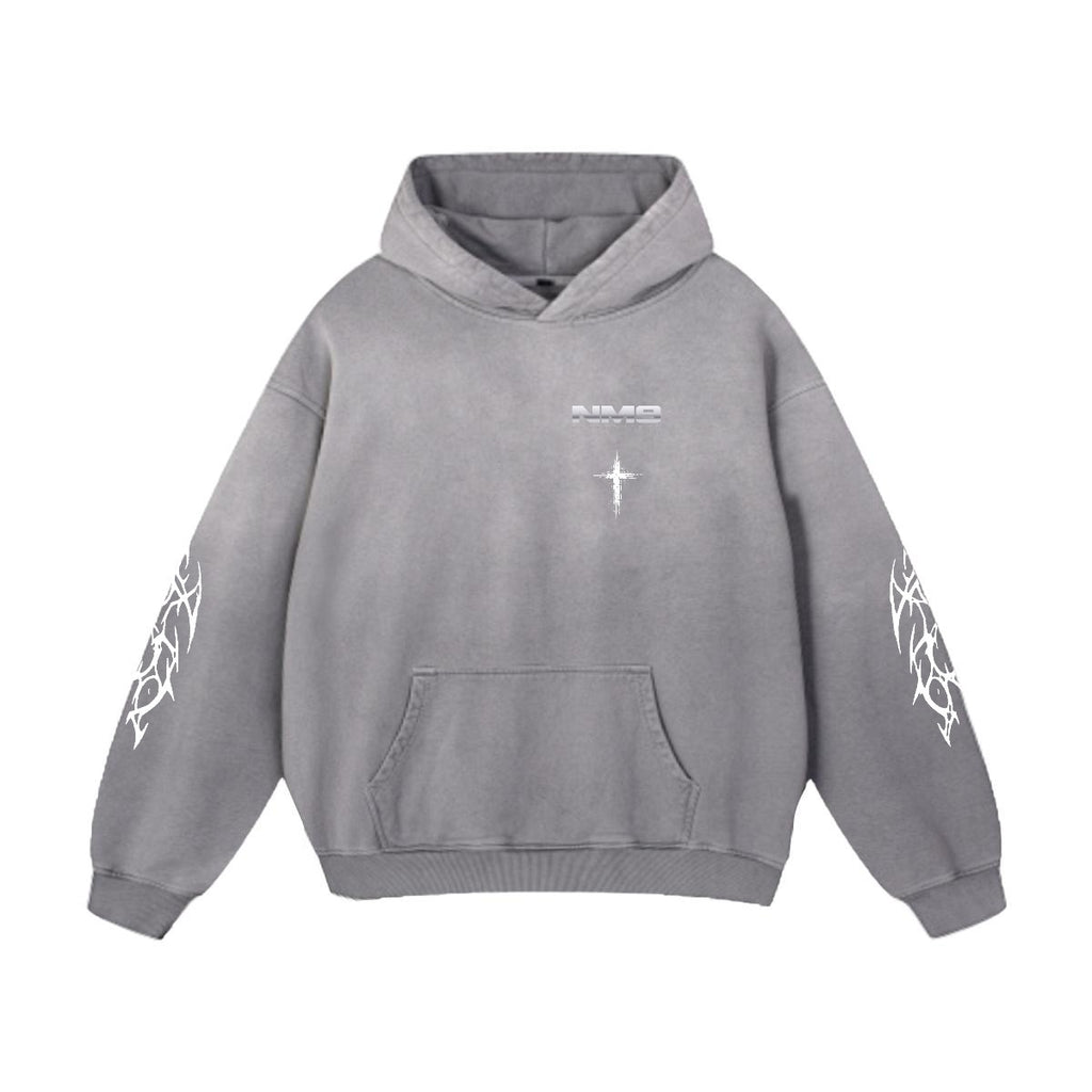 NM9 Hellfire Collection Heavyweight Hoodie | It's In My Blood | Grey