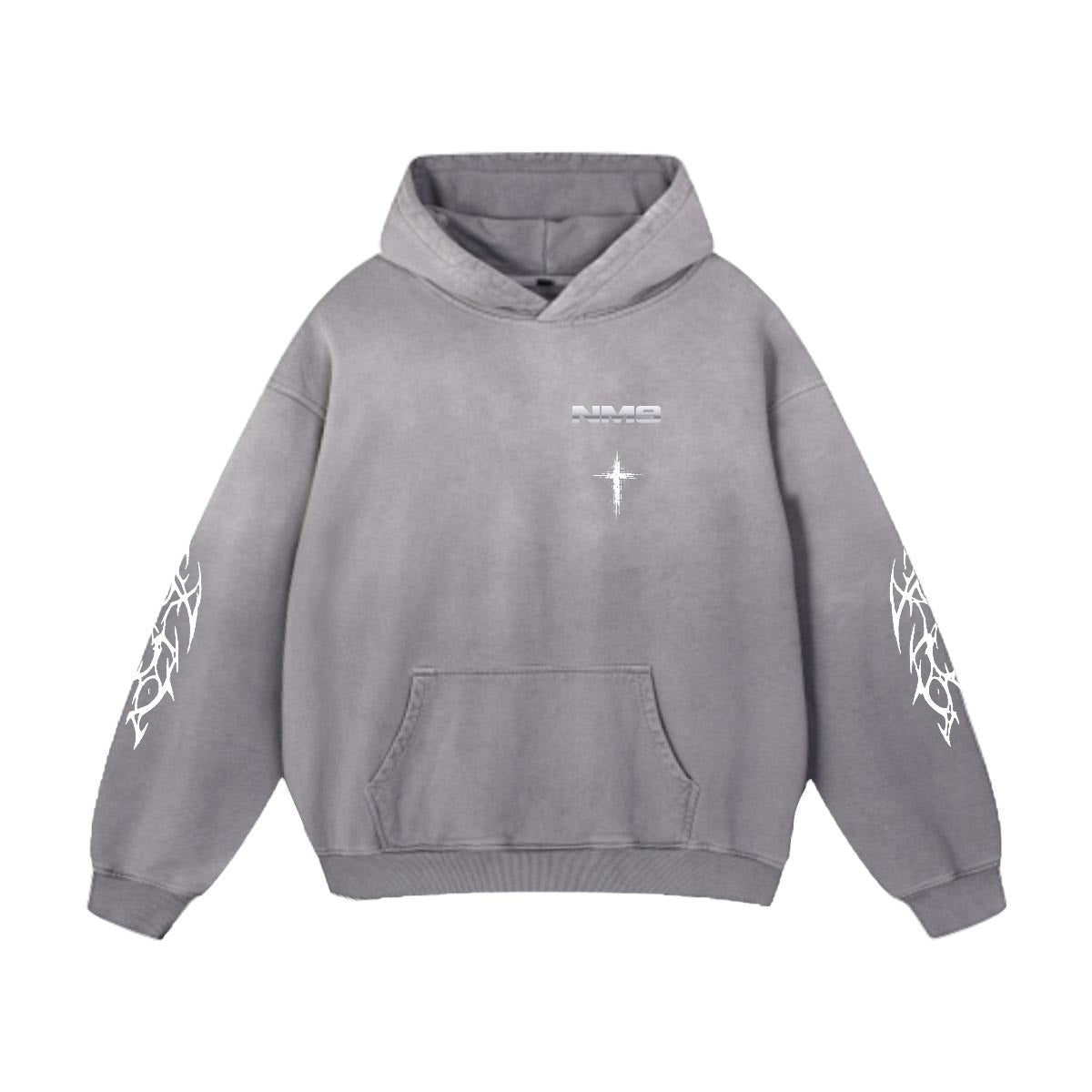 NM9 Hellfire Collection Heavyweight Hoodie | It's In My Blood | Grey