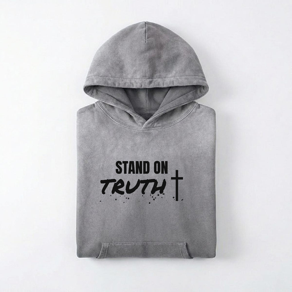 NM9 Heavyweight Hoodie | Stand On Truth | Grey / Black