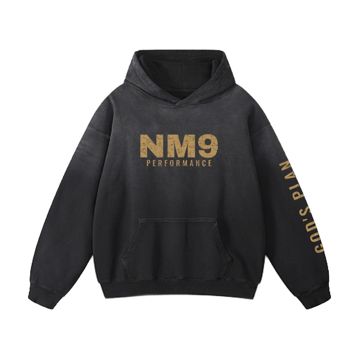 God's Plan Heavyweight Hoodie | NM9 Performance + Sleeve | Black