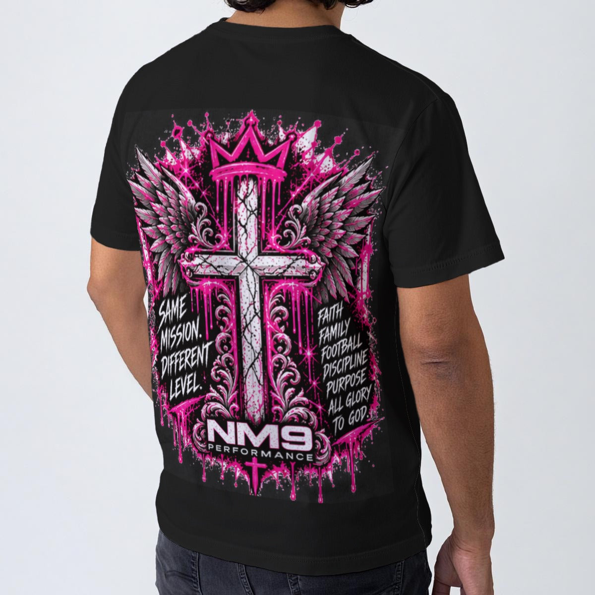 NM9 Pink Collection Tee | Faith Over Fame | Black
