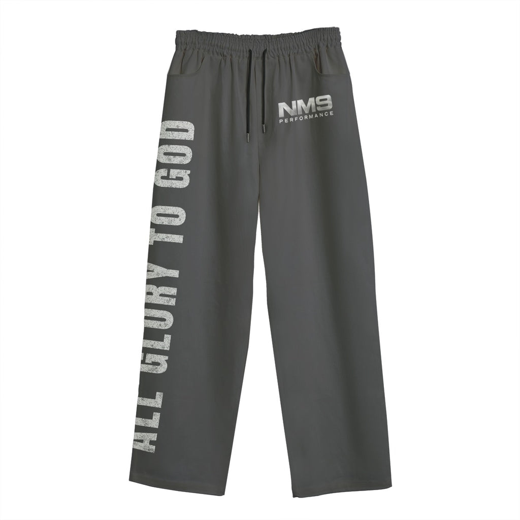 NM9 Signature Series Open Hem Sweatpants | All Glory To God | Steel Gray