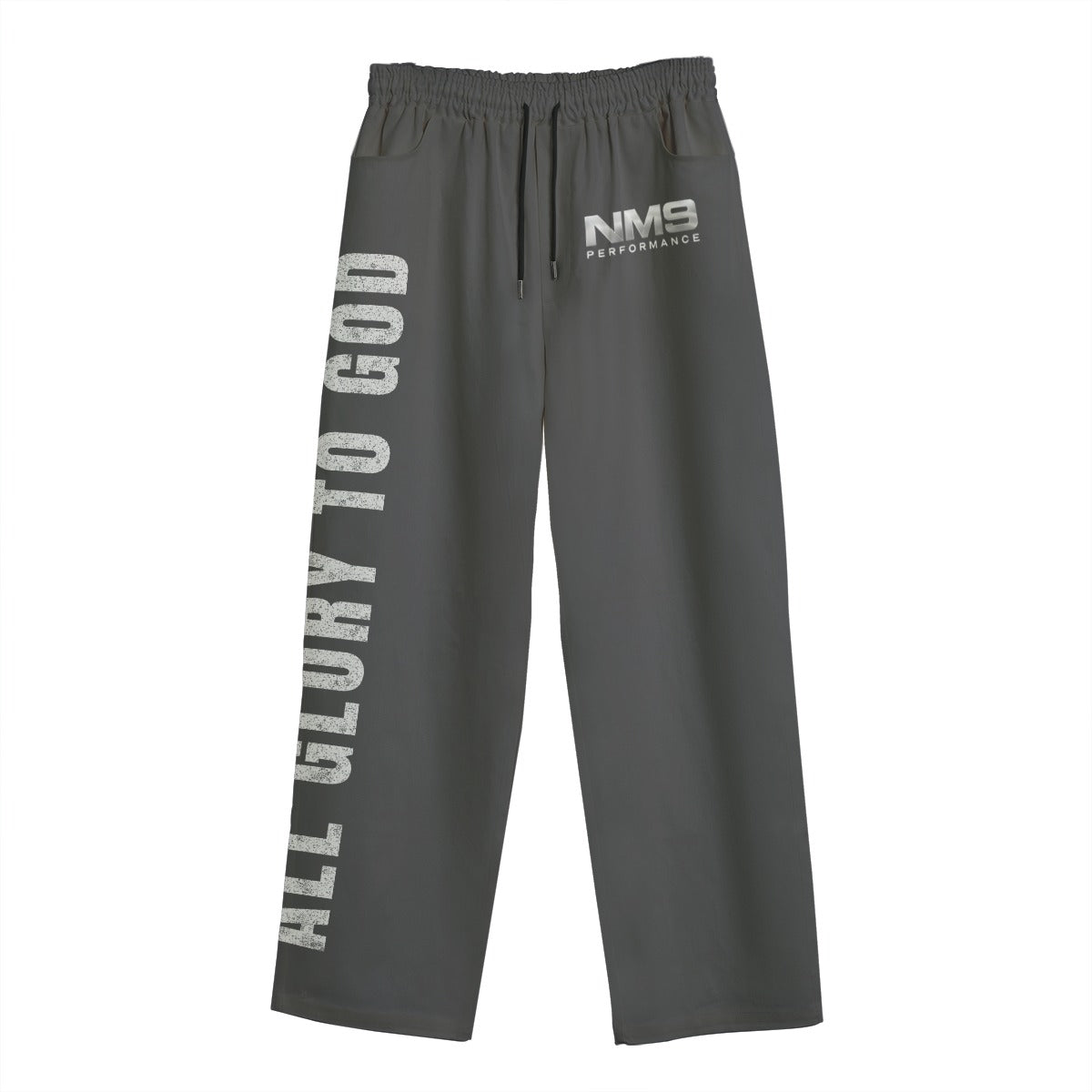 NM9 Signature Series Open Hem Sweatpants | All Glory To God | Steel Gray